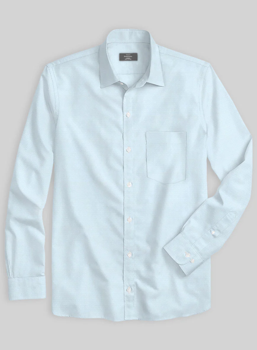 Italian Light Blue Pin Dots Shirt - Image 3