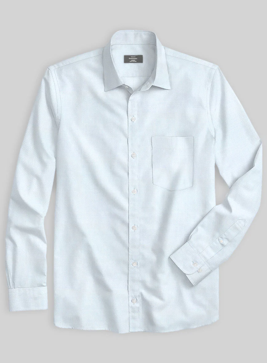 Italian Light Blue Sharkskin Shirt - Image 3