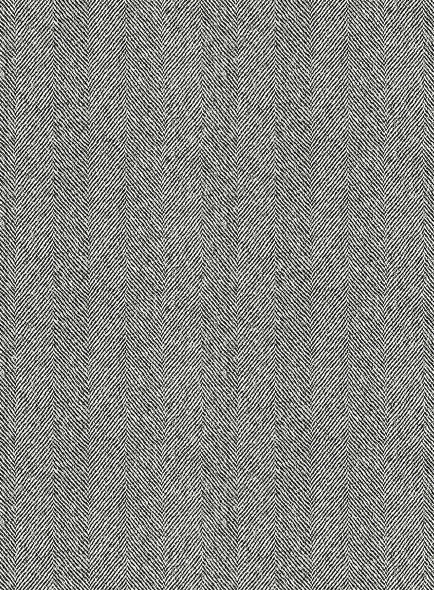 Italian Light Gray Herringbone Flannel Pants - Image 3