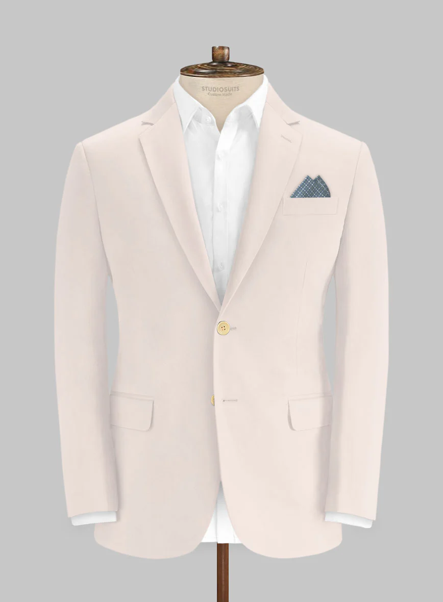 Italian Light Pink Cotton Stretch Suit - Image 3