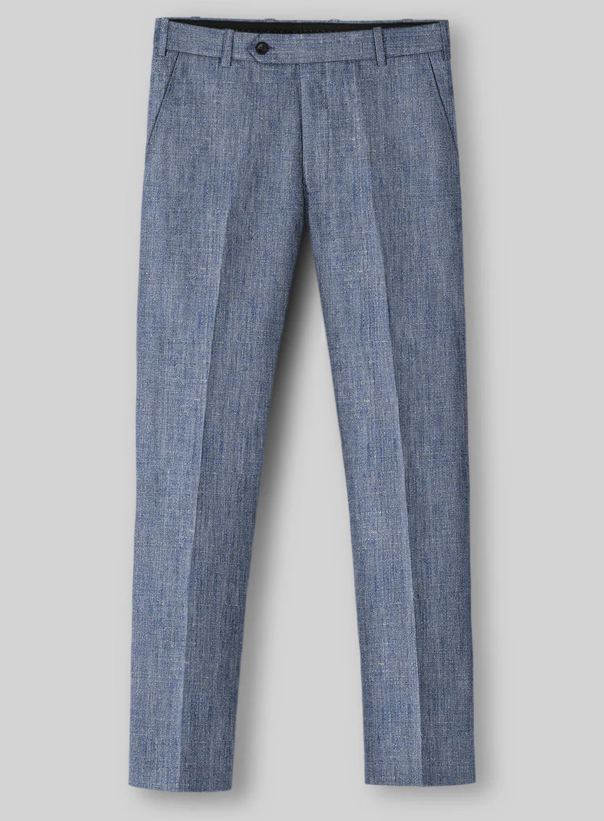 Italian Linen Artisanal Light Blue Suit - Image 5