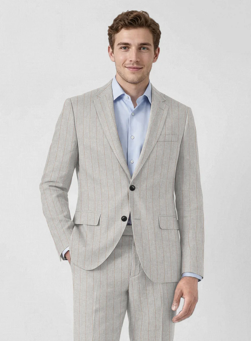 Italian Linen Ashara Stripe Suit - Image 3