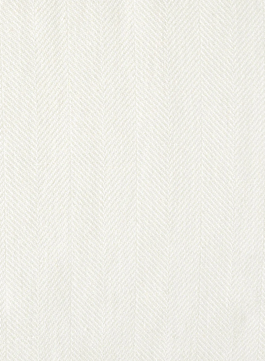 Italian Linen Avorio Herringbone Jacket - Image 4