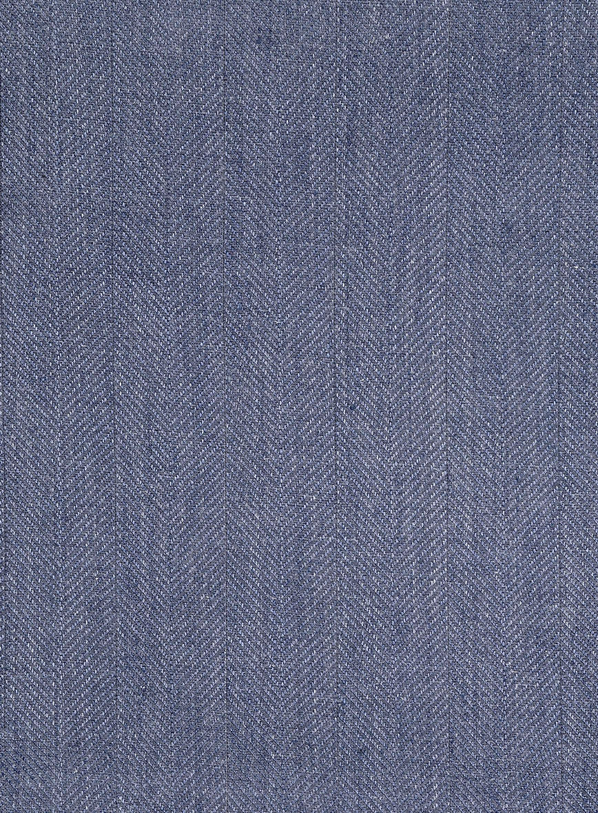 Italian Linen Azurio Herringbone Pants - Image 3