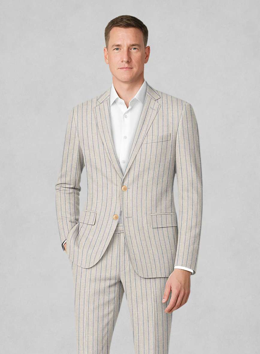 Italian Linen Belvano Stripe Jacket - Image 2