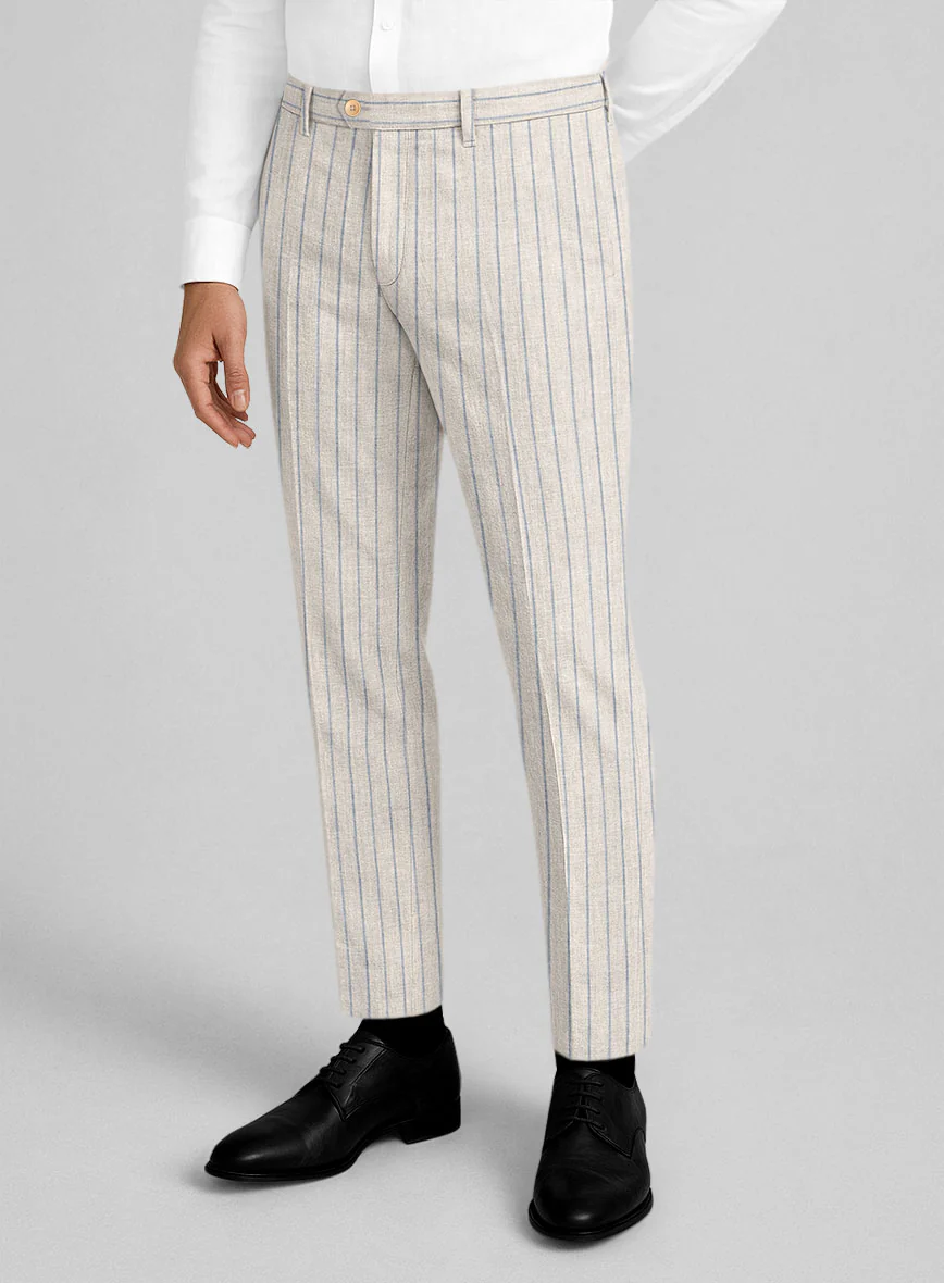 Italian Linen Belvano Stripe Suit - Image 5