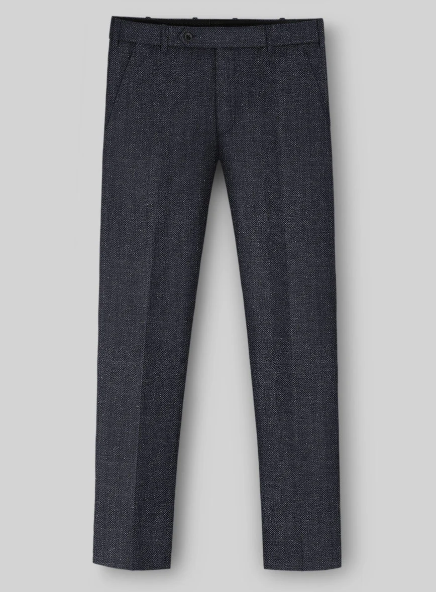 Italian Linen Blucratto Herringbone Pants - Image 2