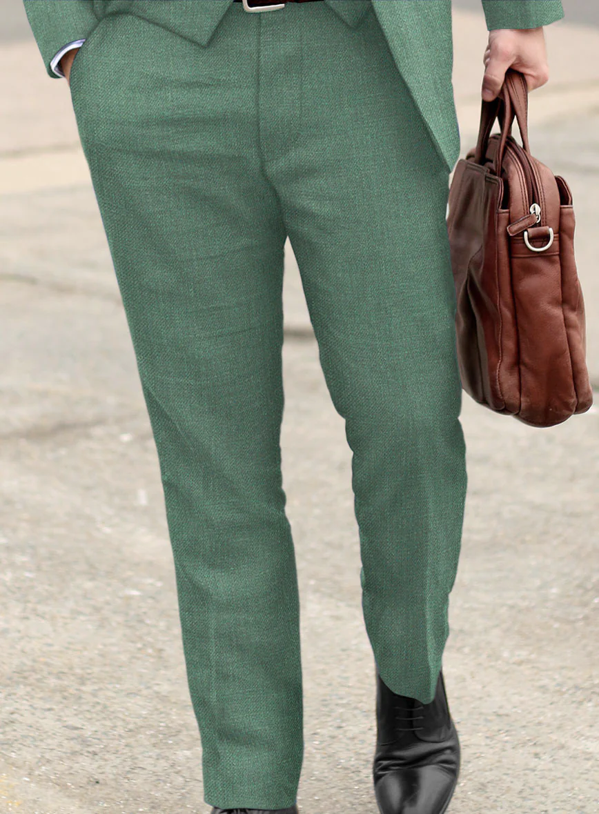 Italian Linen Brandy Green Pants - Image 2