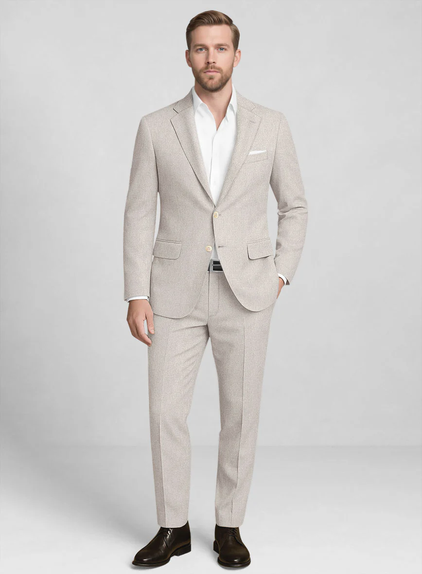 Italian Linen Cenaro Herringbone Suit