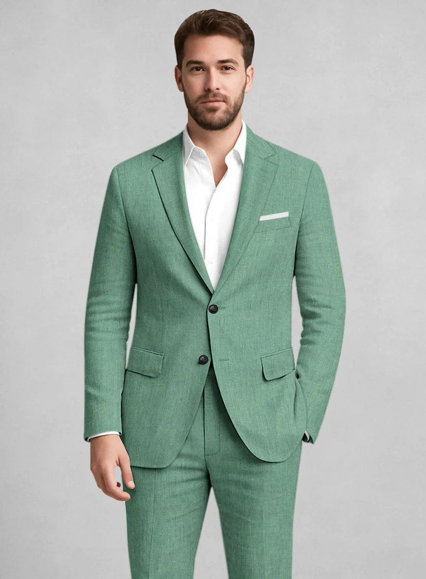 Italian Linen Fern Green Suit - Image 3