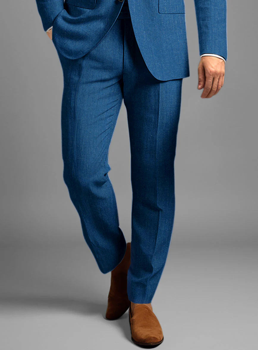 Italian Linen French Blue Suit - Image 7