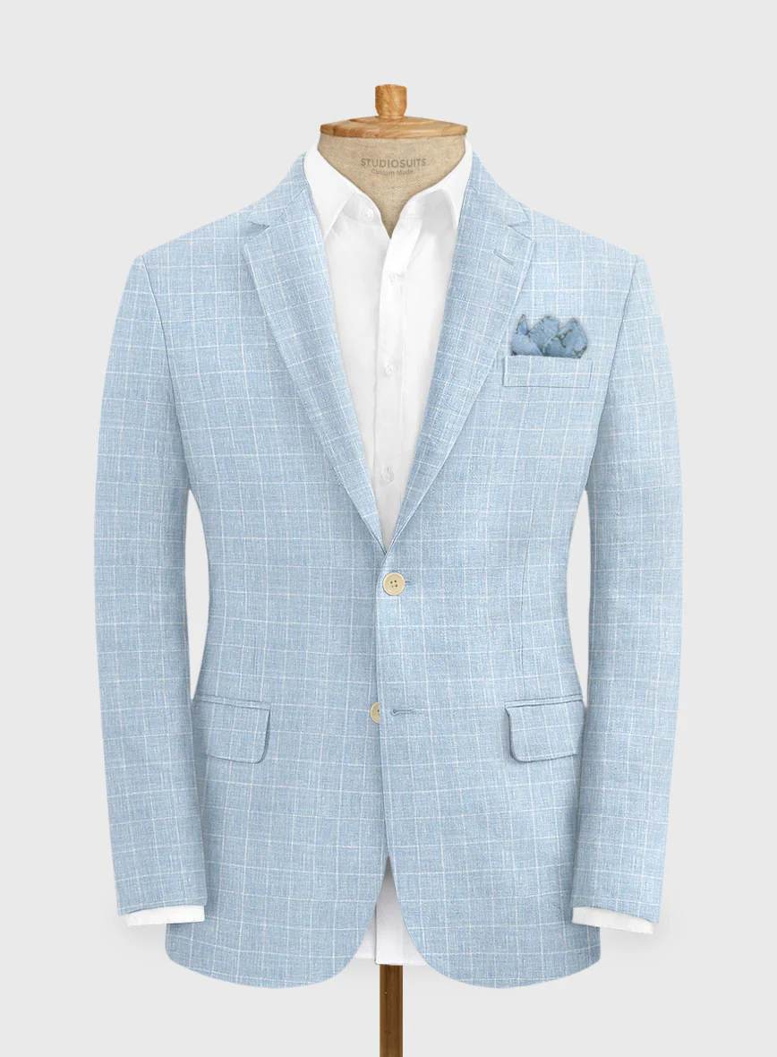 Italian Linen Lusso Blue Suit - Image 3