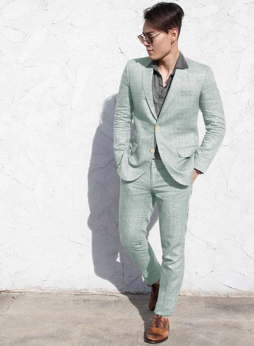 Italian Linen Lusso Summer Green Suit - Image 2