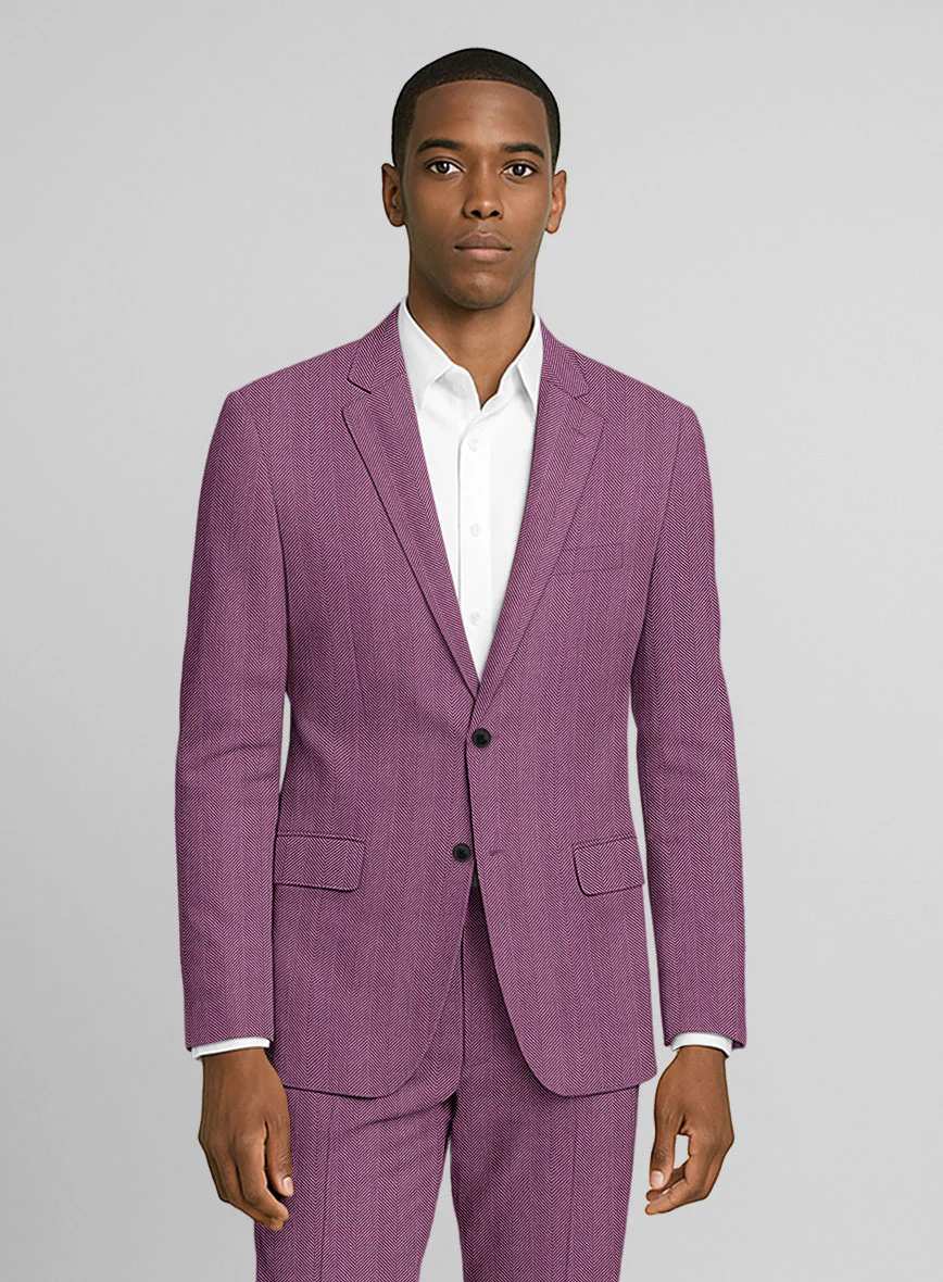 Italian Linen Marenzio Herringbone Suit - Image 3