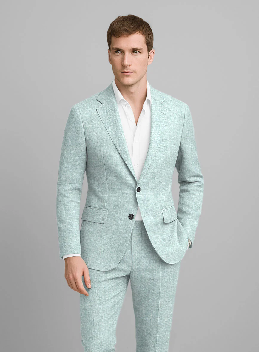Italian Linen Mint Green Jacket - Image 2