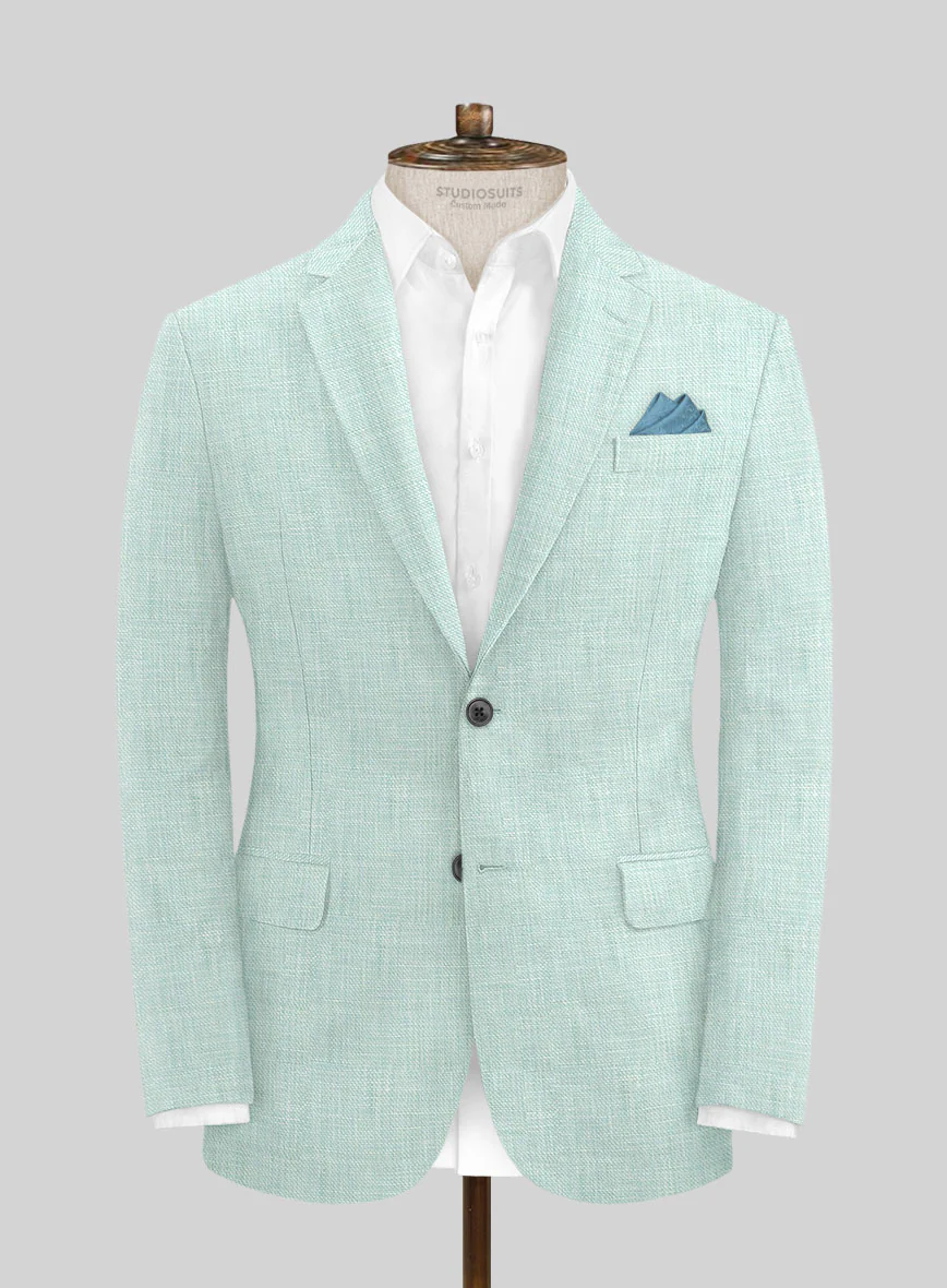 Italian Linen Mint Green Jacket - Image 3