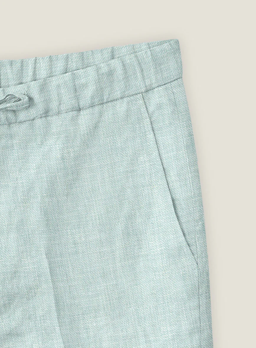 Italian Linen Mint Green Shorts - Image 3