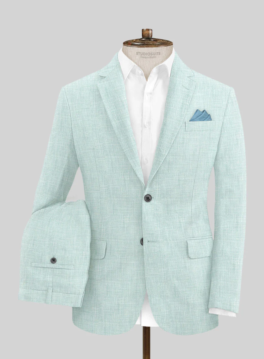 Italian Linen Mint Green Suit - Image 2