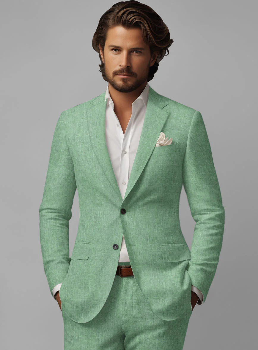 Italian Linen Mojito Green Jacket - Image 2