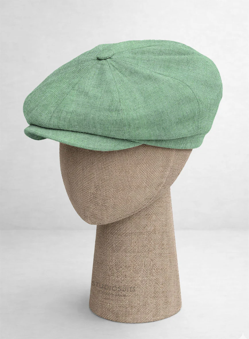 Italian Linen Mojito Green Newsboy Cap - Image 3