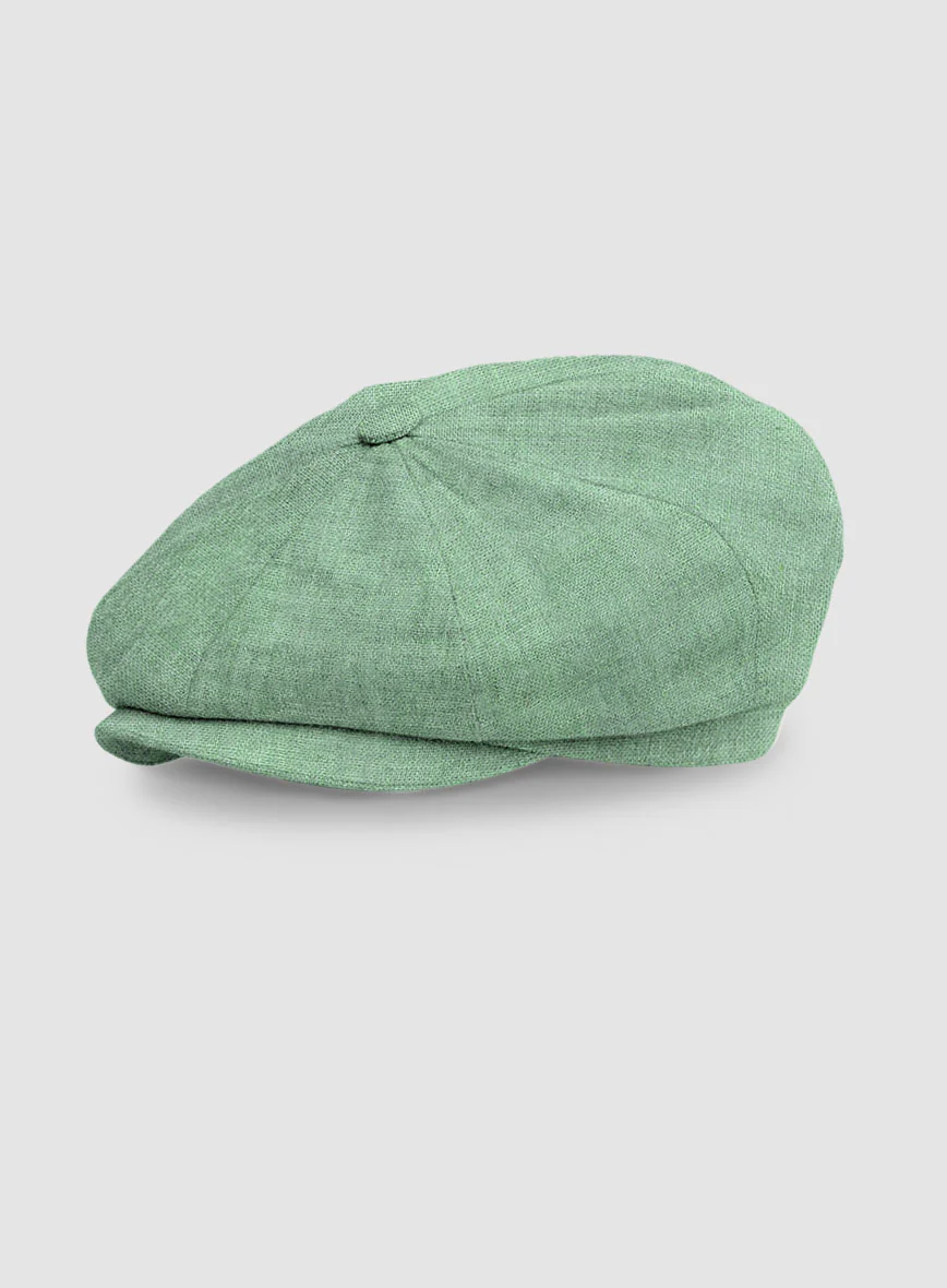 Italian Linen Mojito Green Newsboy Cap - Image 4