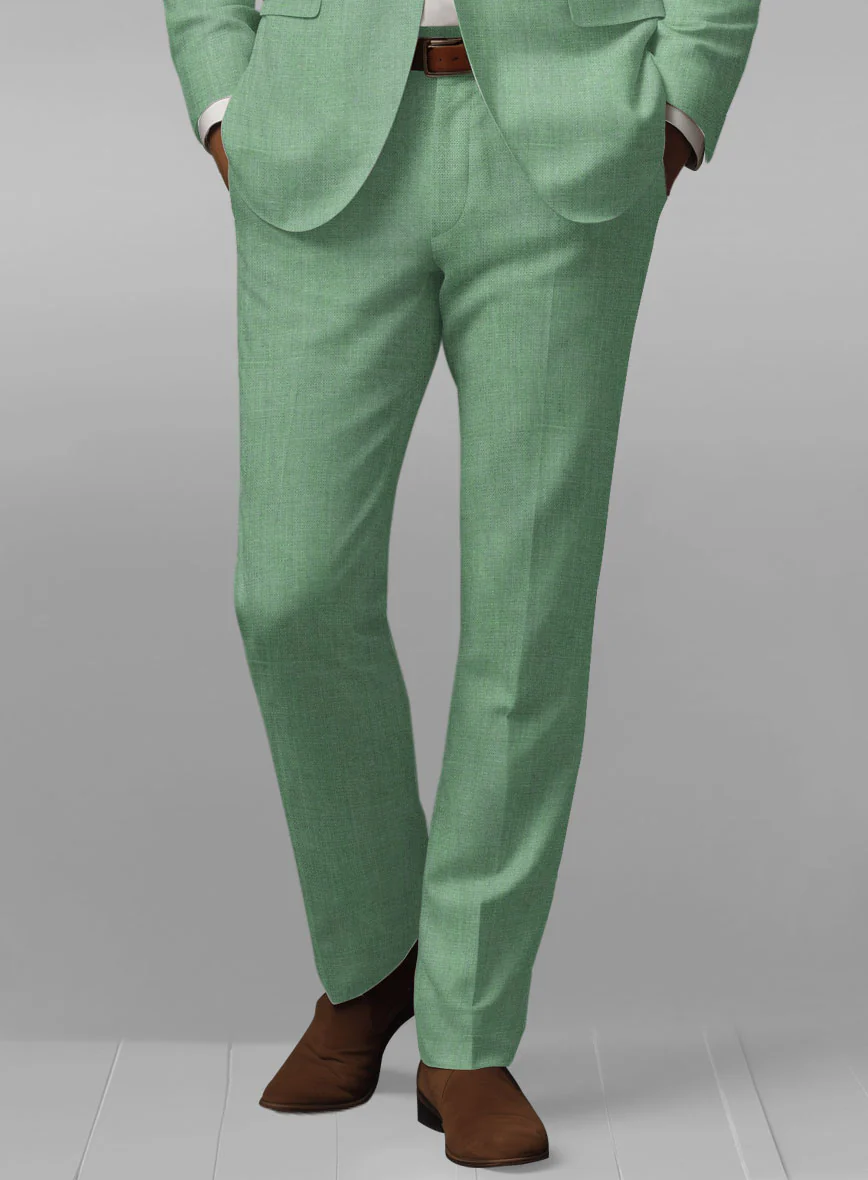 Italian Linen Mojito Green Pants - Image 2