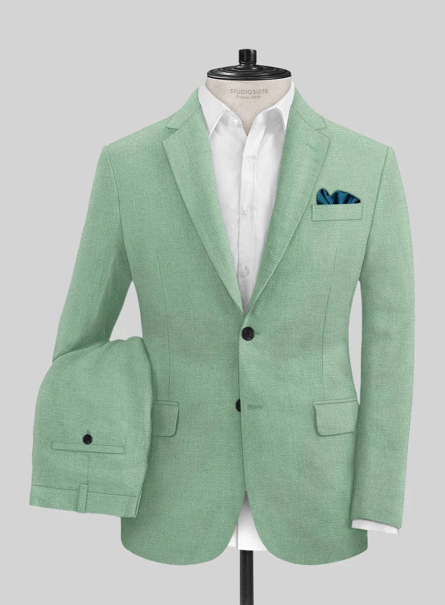 Italian Linen Mojito Green Suit - Image 2