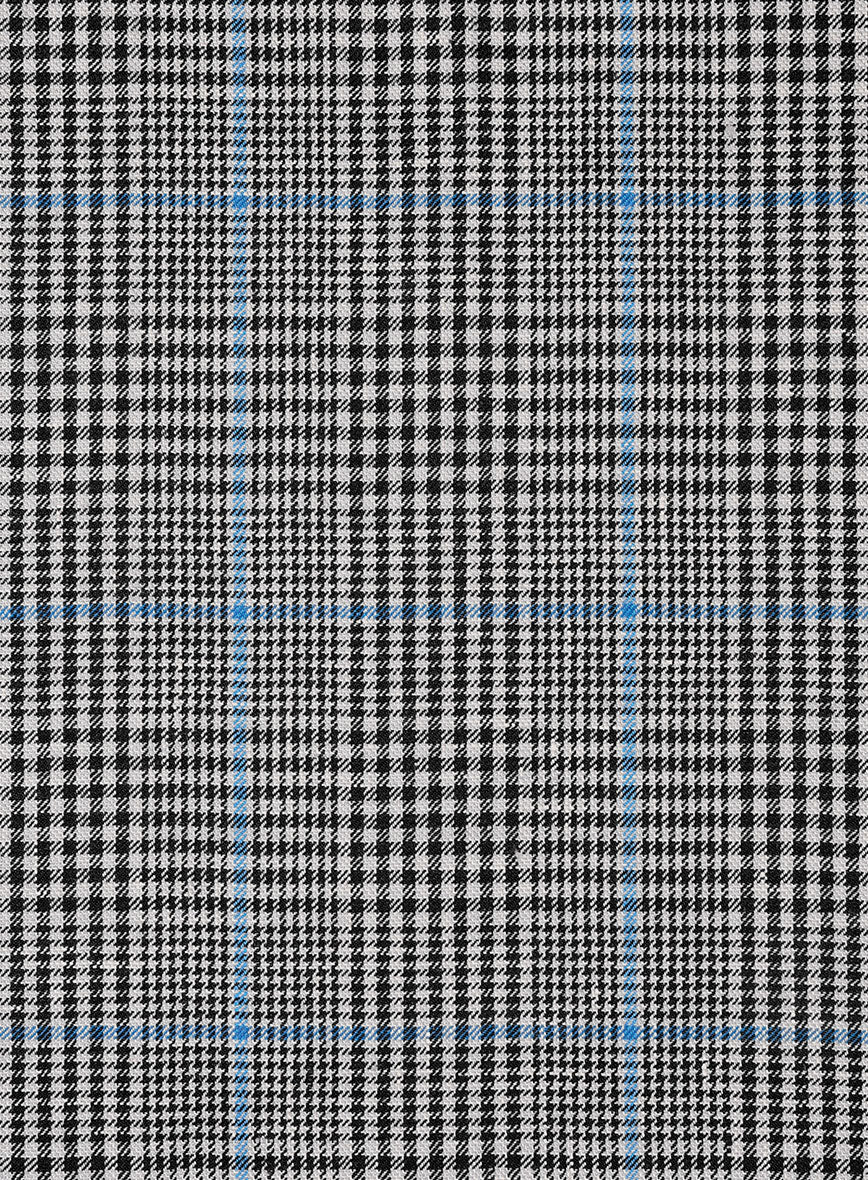 Italian Linen Monochrome Glen Check Jacket - Image 3