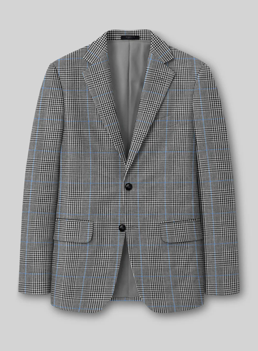 Italian Linen Monochrome Glen Check Suit - Image 3