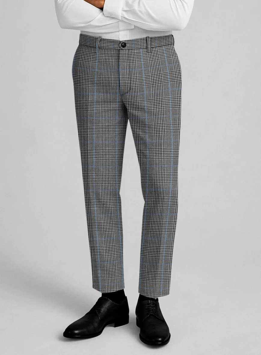 Italian Linen Monochrome Glen Check Suit - Image 4