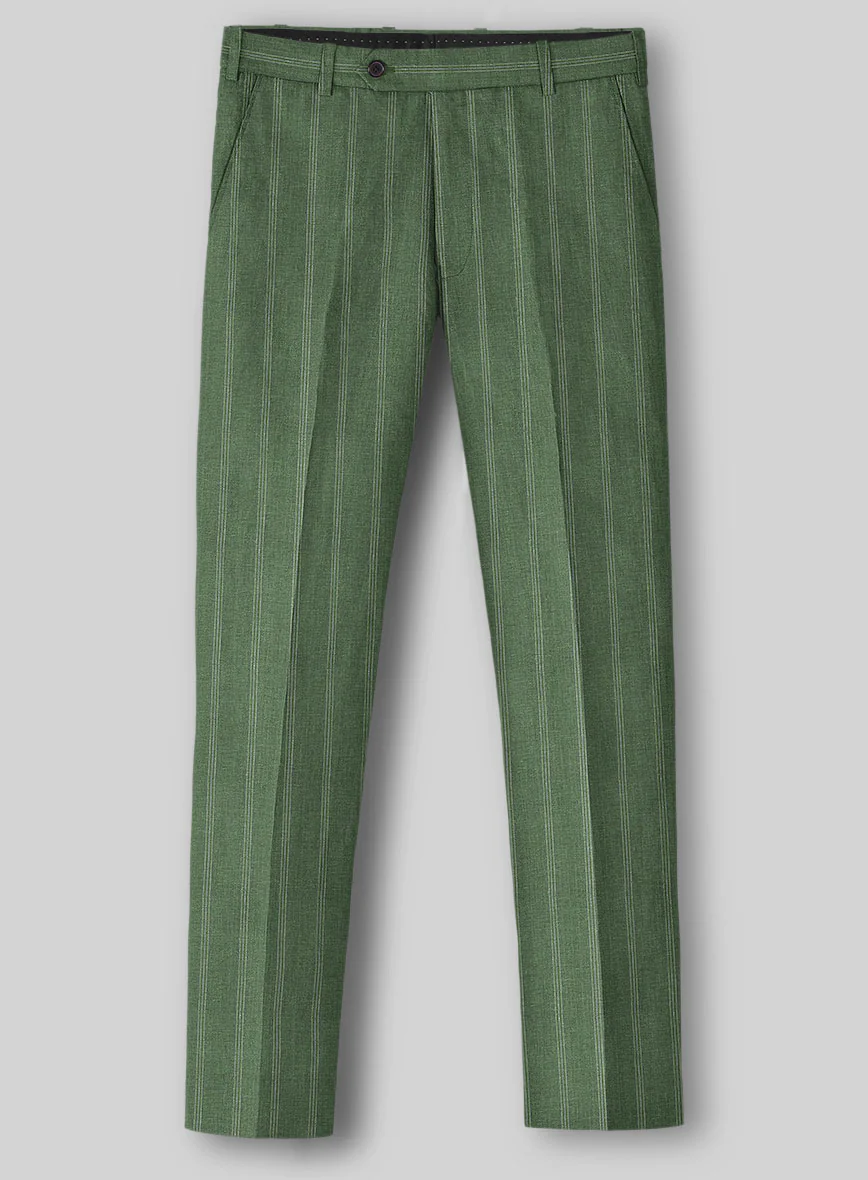 Italian Linen Mossaro Stripe Pants - Image 2