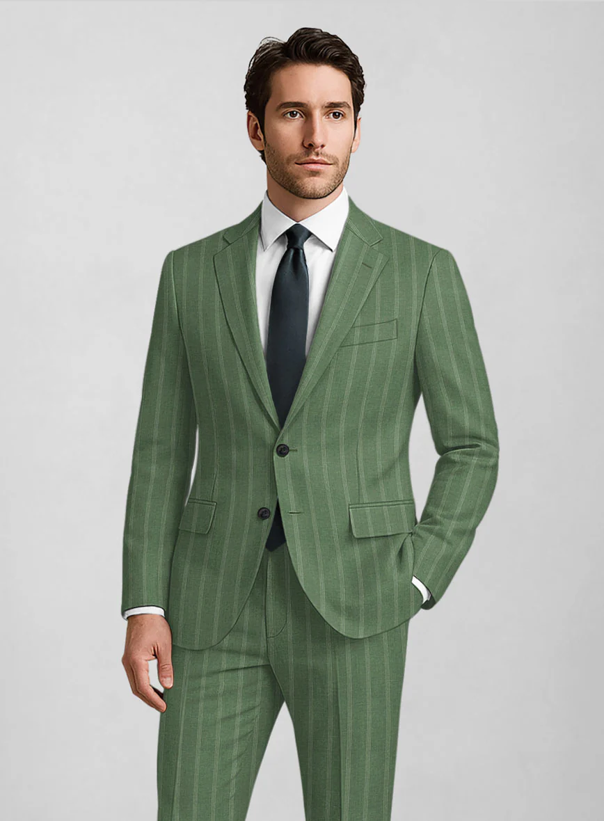 Italian Linen Mossaro Stripe Suit - Image 3