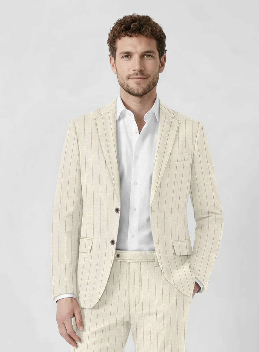 Italian Linen Olissaro Stripe Jacket - Image 2