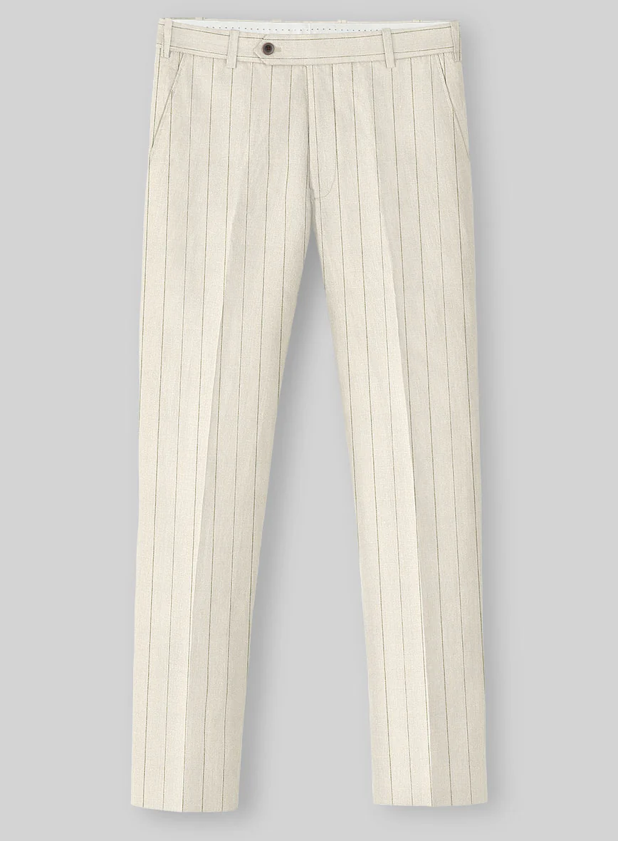 Italian Linen Olissaro Stripe Pants - Image 2