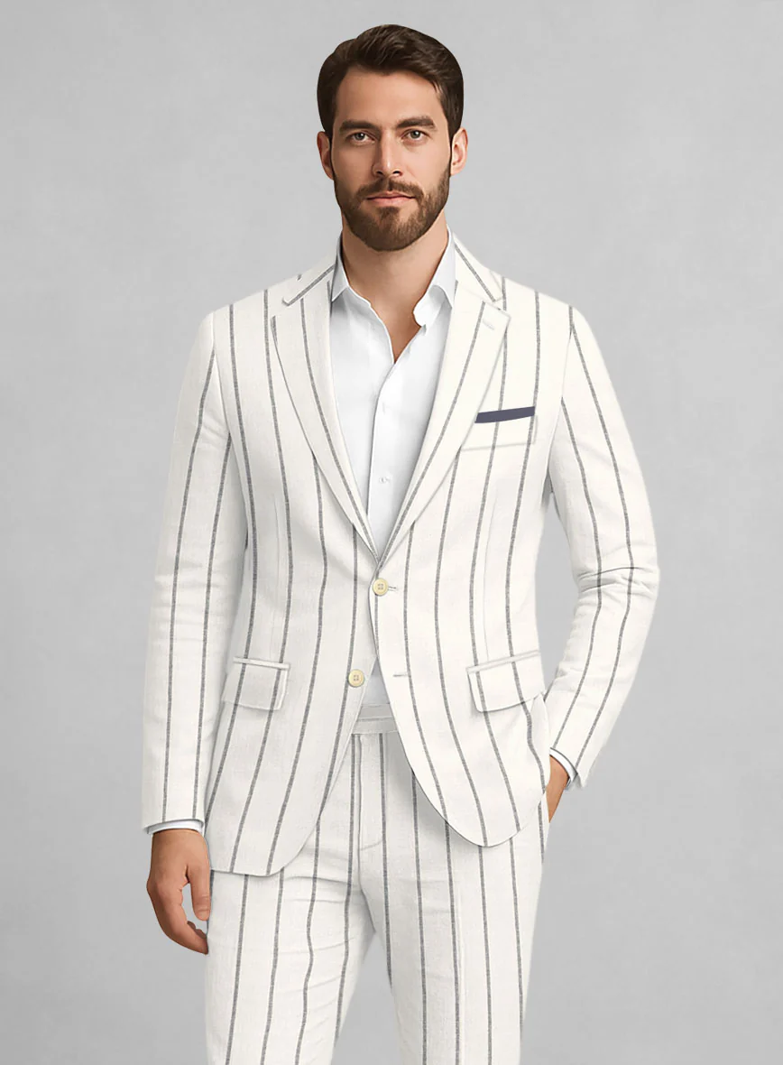Italian Linen Pinetto Stripe Suit - Image 3