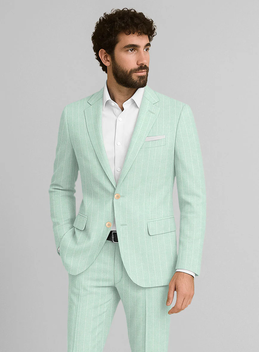 Italian Linen Pistano Stripe Jacket - Image 2