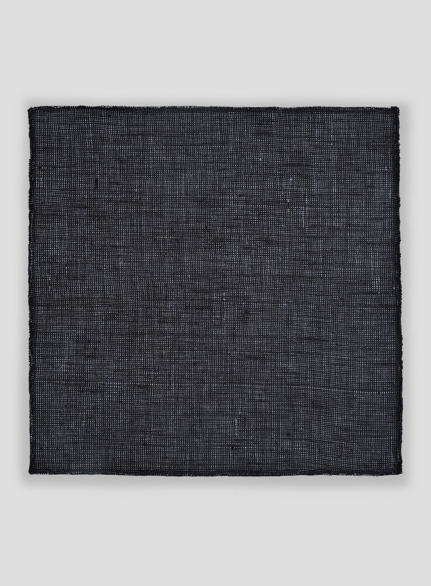 Italian Linen Pocket Square - Blu - Image 3
