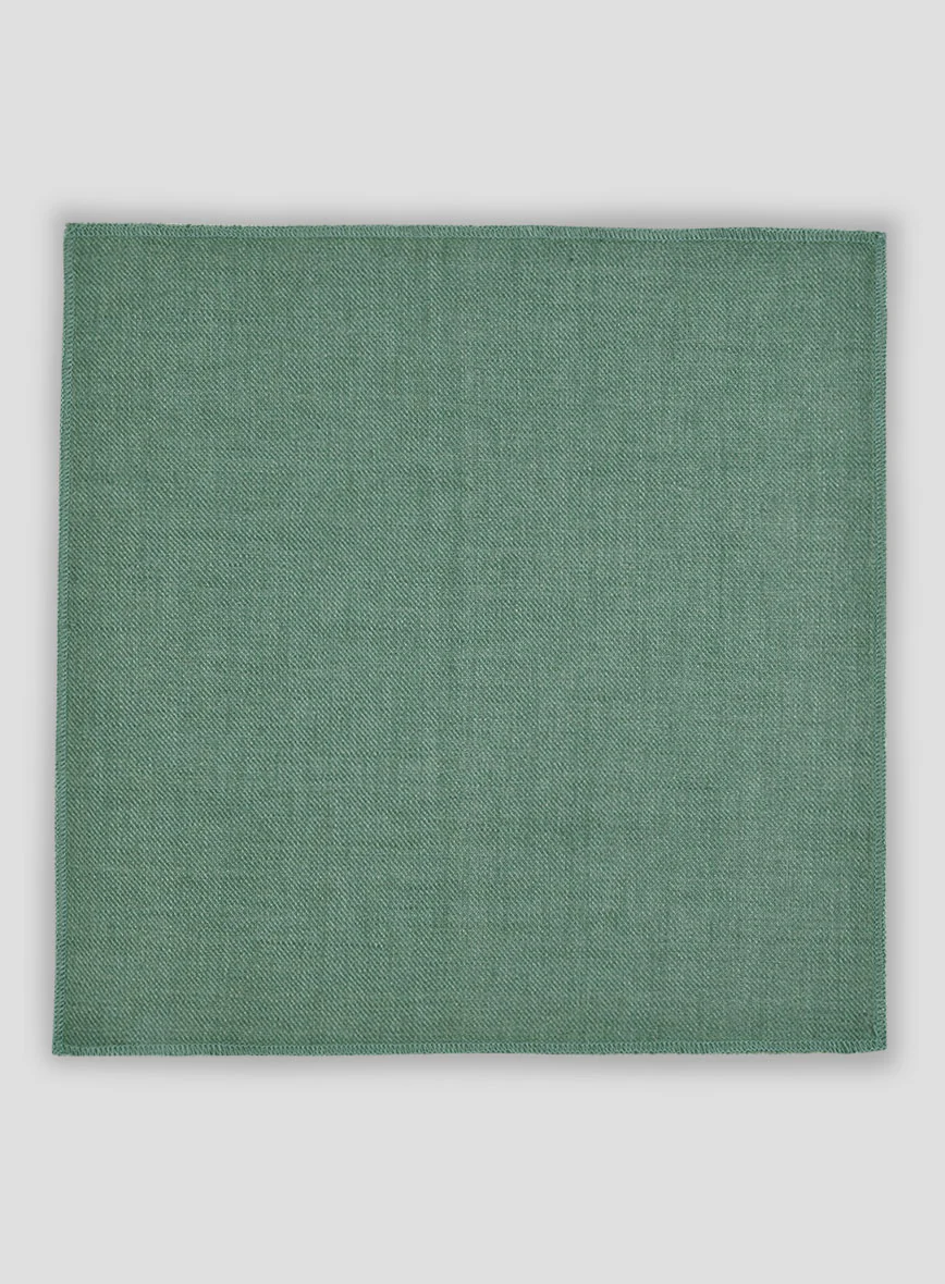 Italian Linen Pocket Square - Brandy Green - Image 3