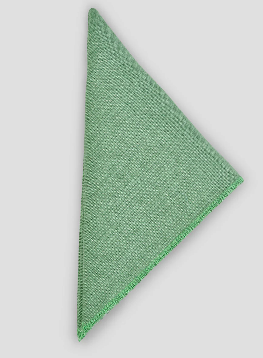Italian Linen Pocket Square - Mojito Green - Image 2