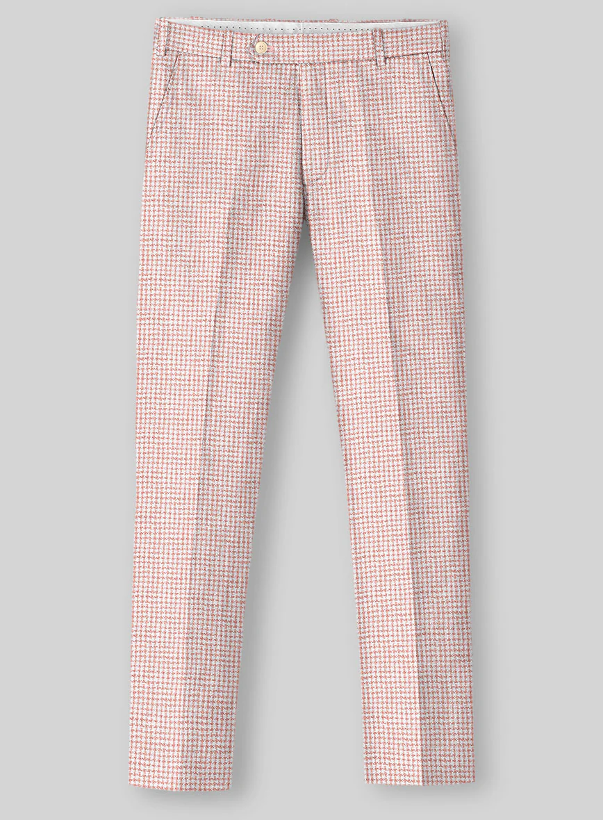 Italian Linen Rubino Houndstooth Pants - Image 2