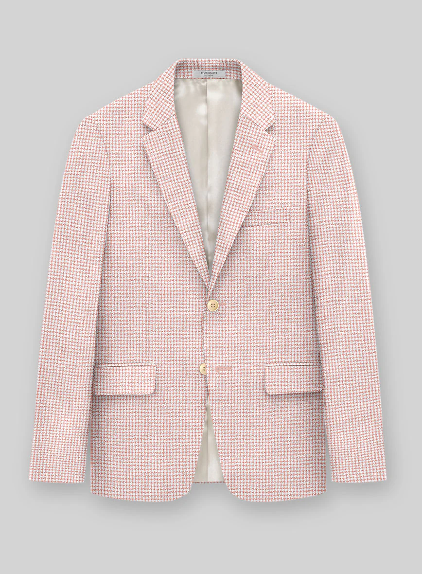 Italian Linen Rubino Houndstooth Suit - Image 2