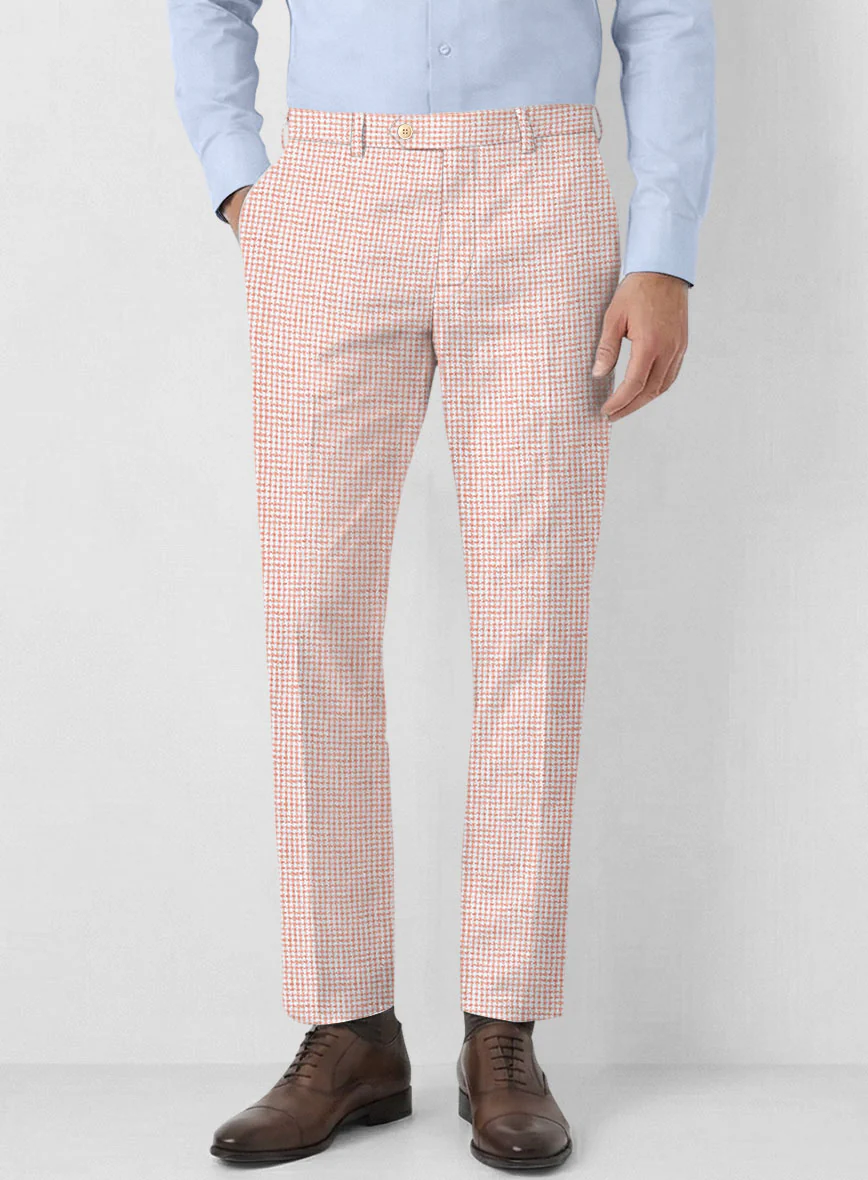 Italian Linen Rubino Houndstooth Suit - Image 5