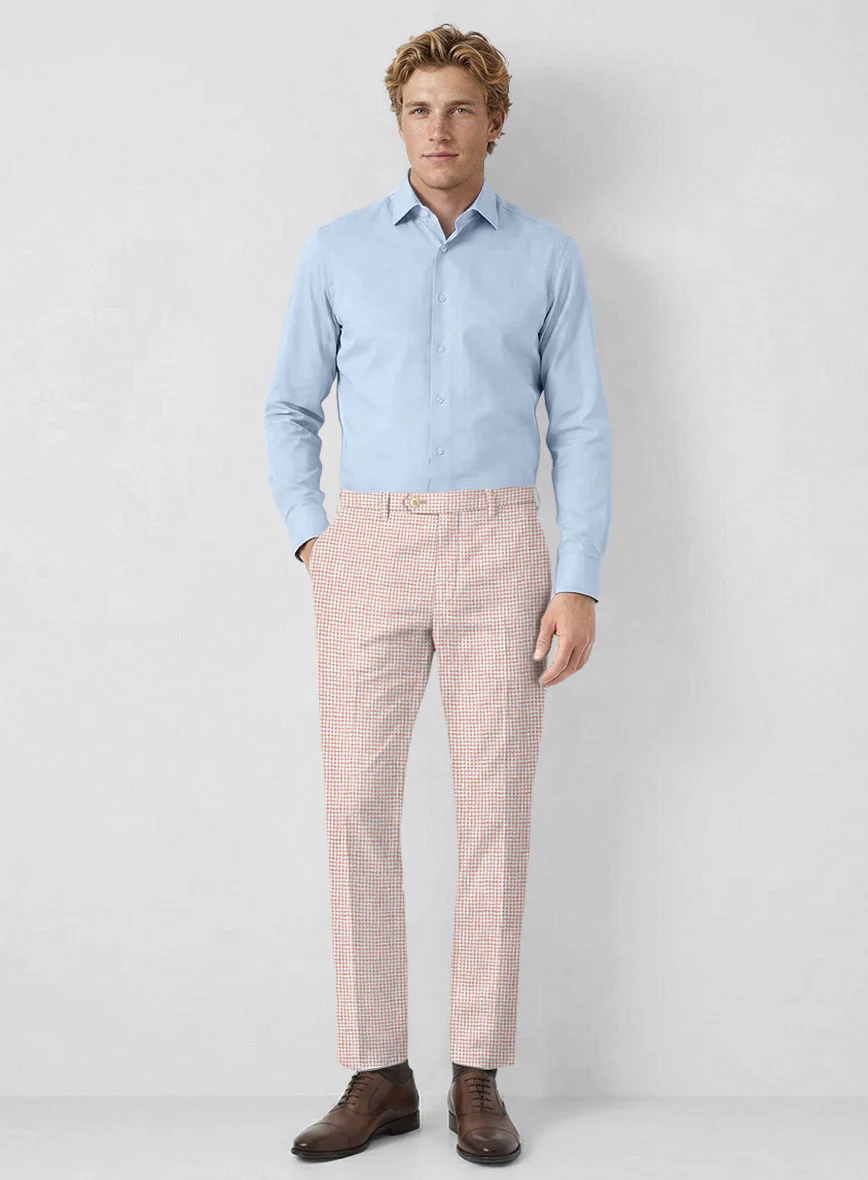 Italian Linen Rubino Houndstooth Suit - Image 6