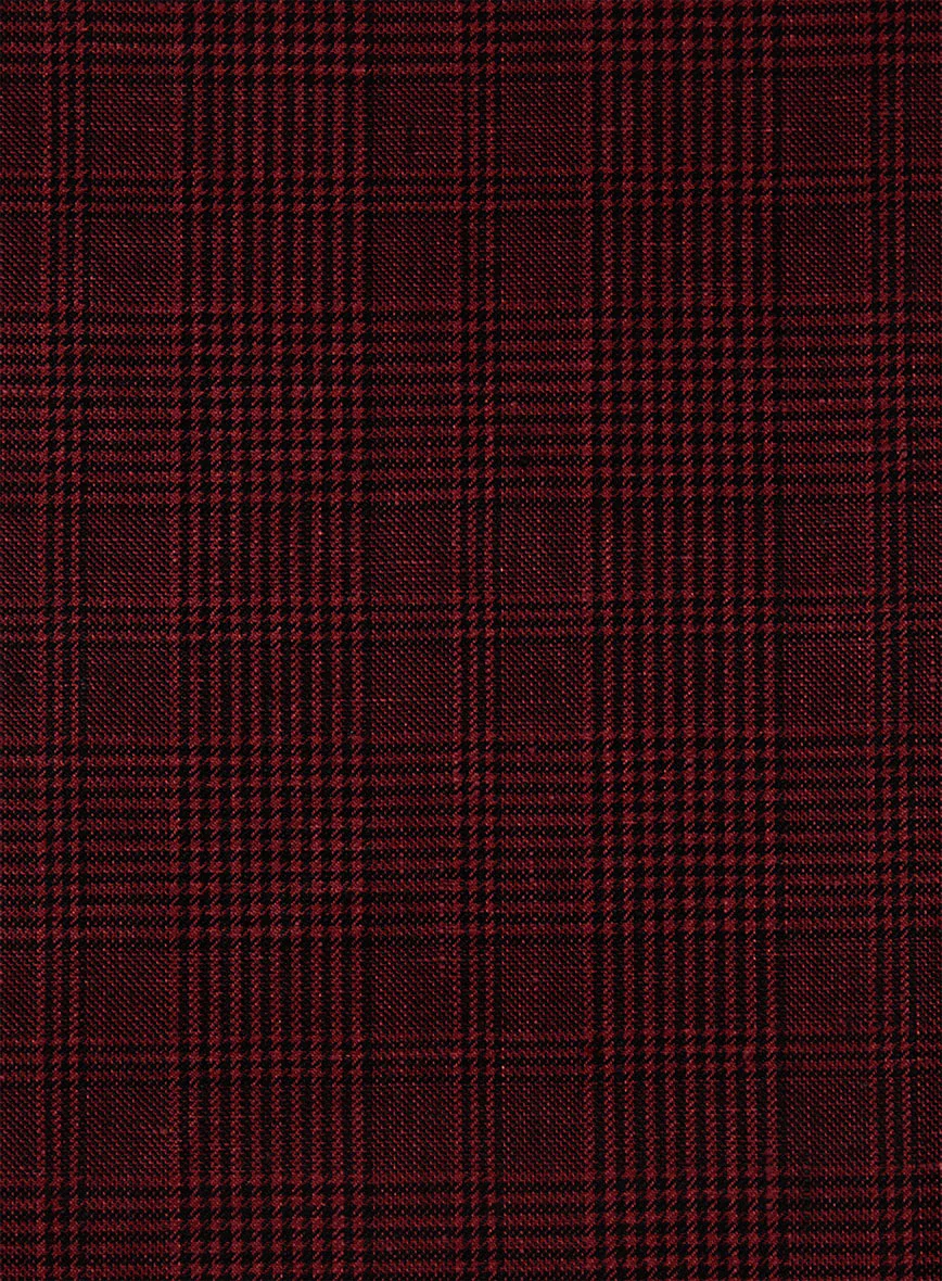 Italian Linen Ruby Glen Check Pants - Image 3