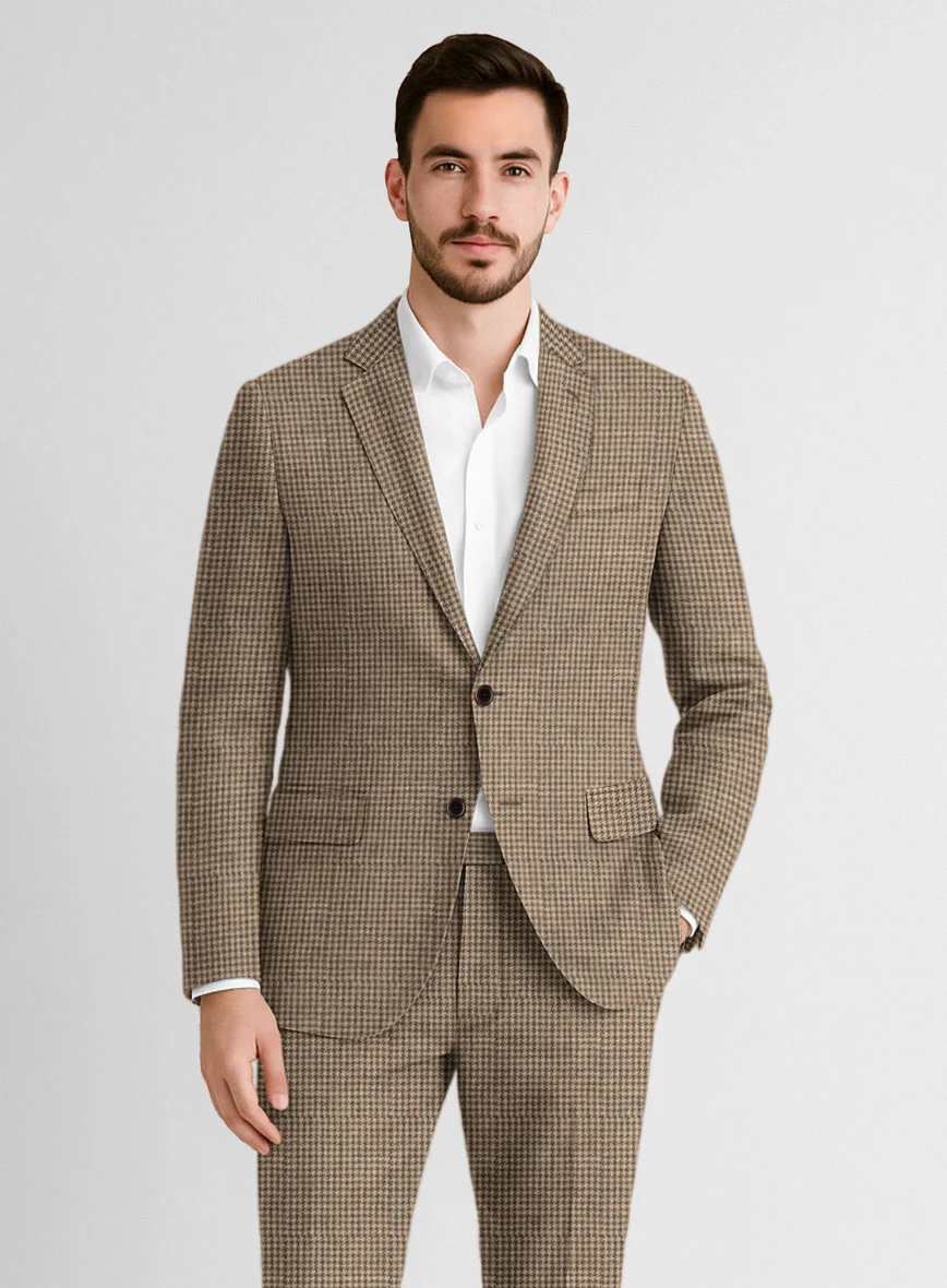 Italian Linen Ruggino Houndstooth Suit - Image 3