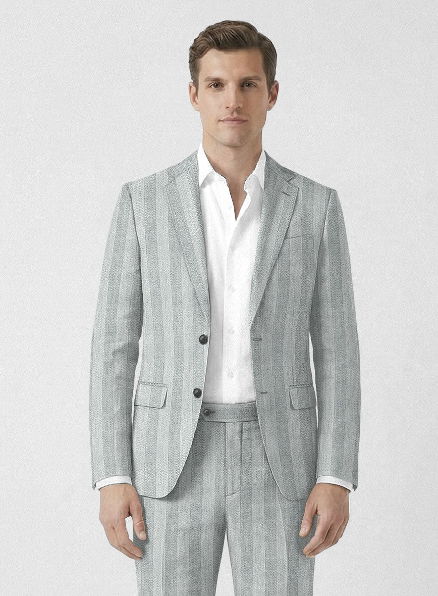 Italian Linen Scisto Basket Weave Suit - Image 3