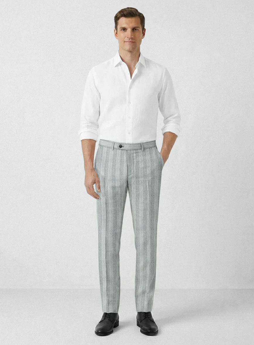 Italian Linen Scisto Basket Weave Pants - Image 3