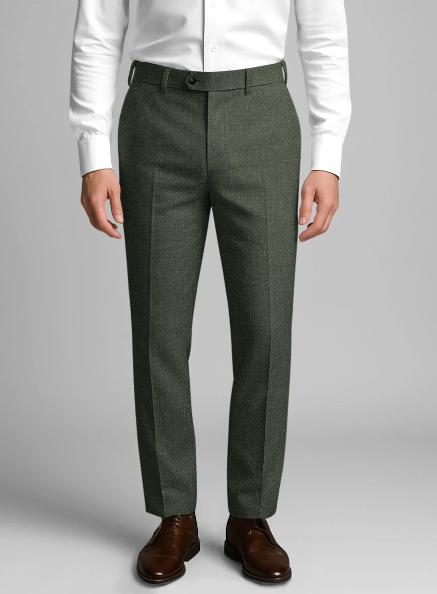 Italian Linen Seaweed Olive Pants - Image 2