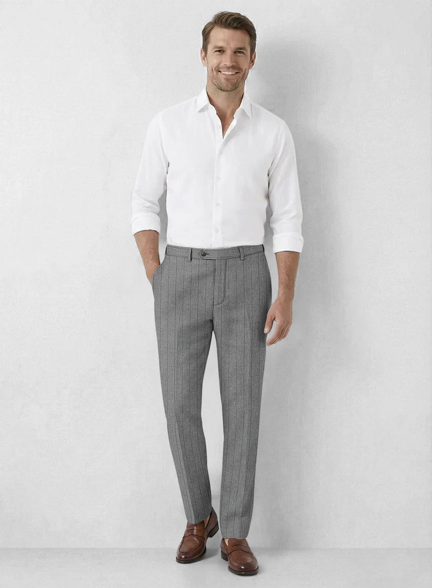 Italian Linen Seravio Stripe Pants - Image 3