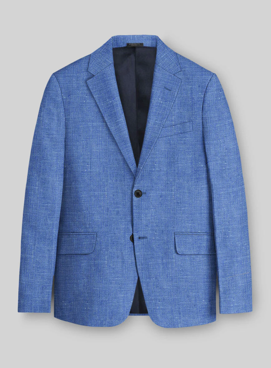 Italian Linen Smoked Blue Suit - Image 3